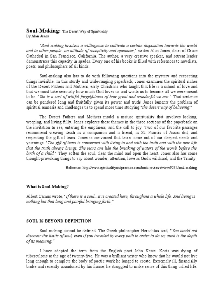 Soul Making - Analysis | PDF | Soul | Universe