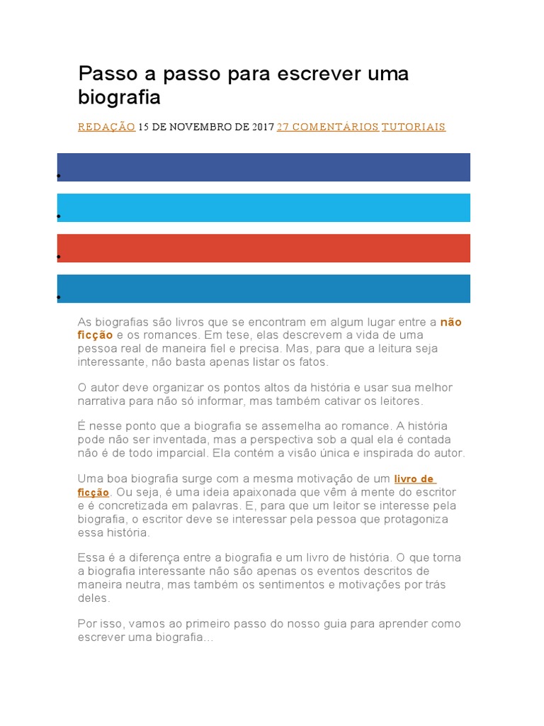 Passo A Passo para Escrever Uma Biografia | PDF | Entrevista | Biografia