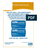 Unitary Small Air-Conditioners and Air-Source Heat Pumps (Includes Mixed-Match Coils) (RATED BELOW 65,000 BTU/H) Certification Program