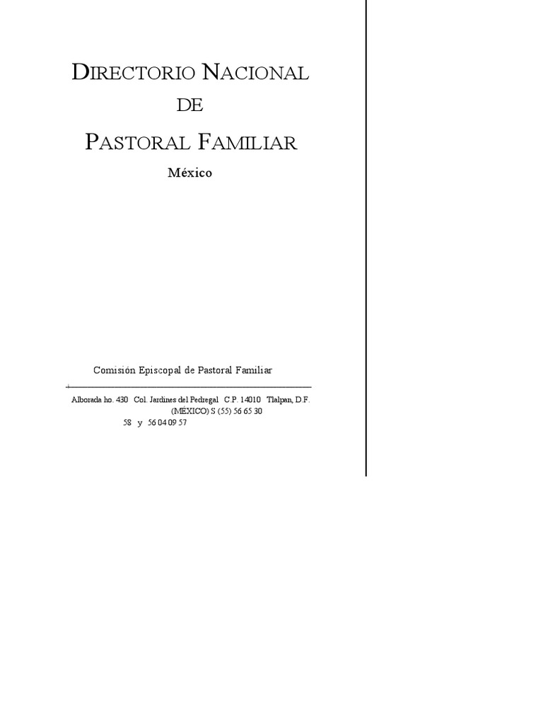 Directorio Nacional de Pastoral Familiar | PDF | Amor | Iglesia Católica