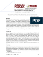 A Reforma Do Ensino Médio e A Construção de Nossa Resistência em Defesa Da Educação Pública