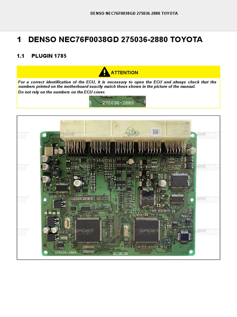 Denso 275036-2880 ECU Connection Guide | PDF | Computer