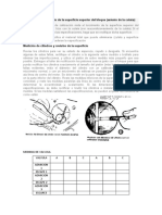 Medición del torcimiento de la superficie superior del bloque