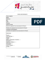 FICHA de INSCRIÇÃO - Estação Juventude