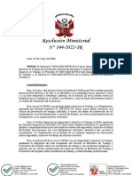 Resolución Ministerial: VISTOS: El Informe #0070-2022-MTPE/2/15.2 de La Dirección de Seguridad y