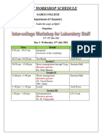 3 Day Workshop Schedule: Gargi College Department of Chemistry