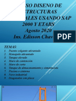 Curso Diseno de Estructuras Especiales Usando Sap 2000 Y ETABS Agosto 2020 Ins. Edisson Chavez A