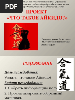 Prezentatsiya Chto Takoe Aykido | PDF
