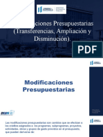 Modificaciones y transferencias presupuestarias