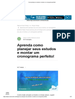 Como Planejar Os Estudos e Montar Um Cronograma Perfeito!