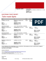 Tailor-Made Flights: Electronic Ticket Receipt