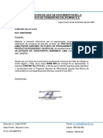 Autorización uso documentos procesamiento pescado