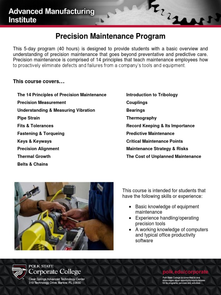 Precision Maintenance Training Course | PDF