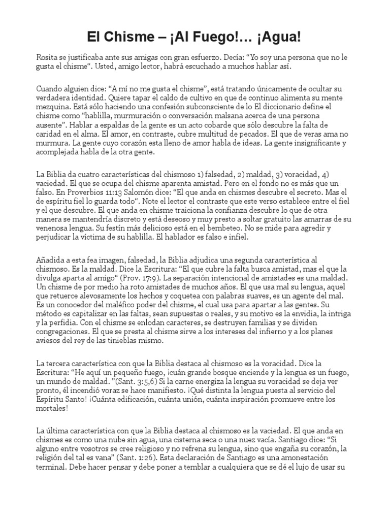 El Chisme | PDF | Pecado | Oración