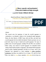 Prediction of Shear Capacity and Mechanical Properties of Recycled Reinforced High Strength Concrete Beams Without Stirrups