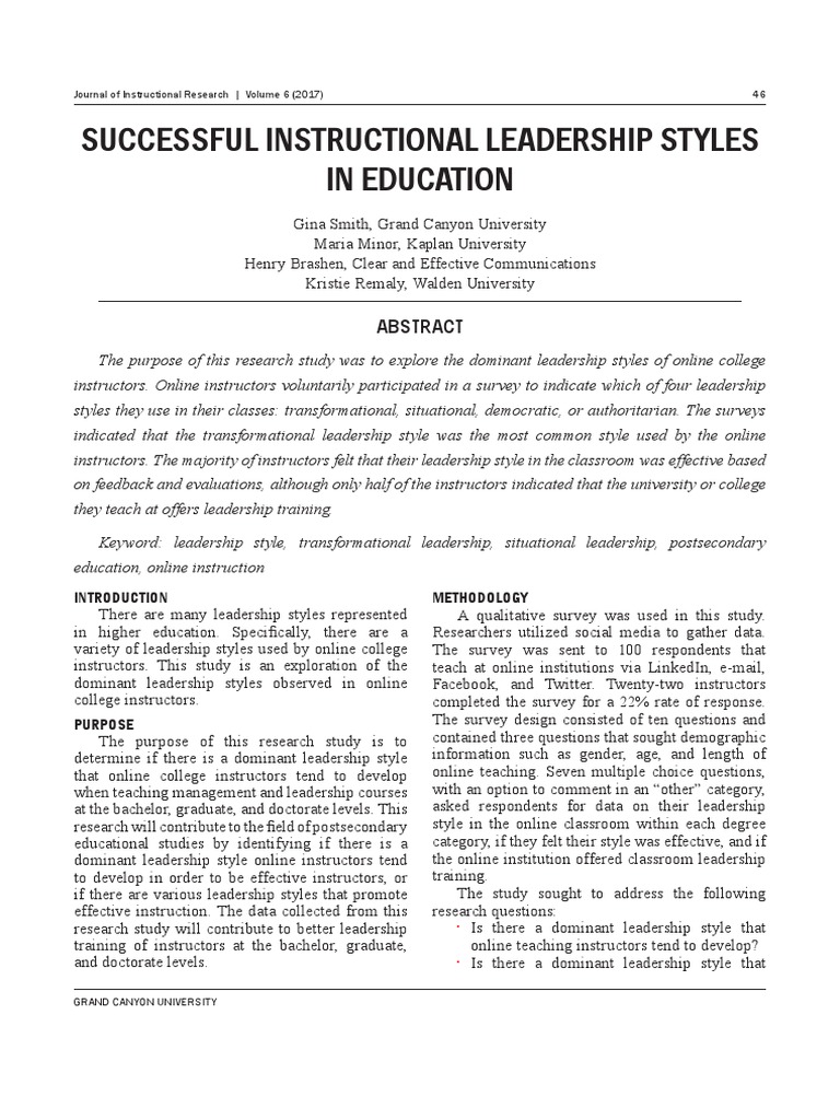 TYPES OF INSTRUCTIONAL LEADERSHIP IN EDUCATION PDF visual data 2