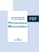 Joel Michell - An Introduction To The Logic of Psychological Measurement-Psychology Press (1990)