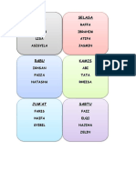 Jadwal Pelajaran Kelas 1 b