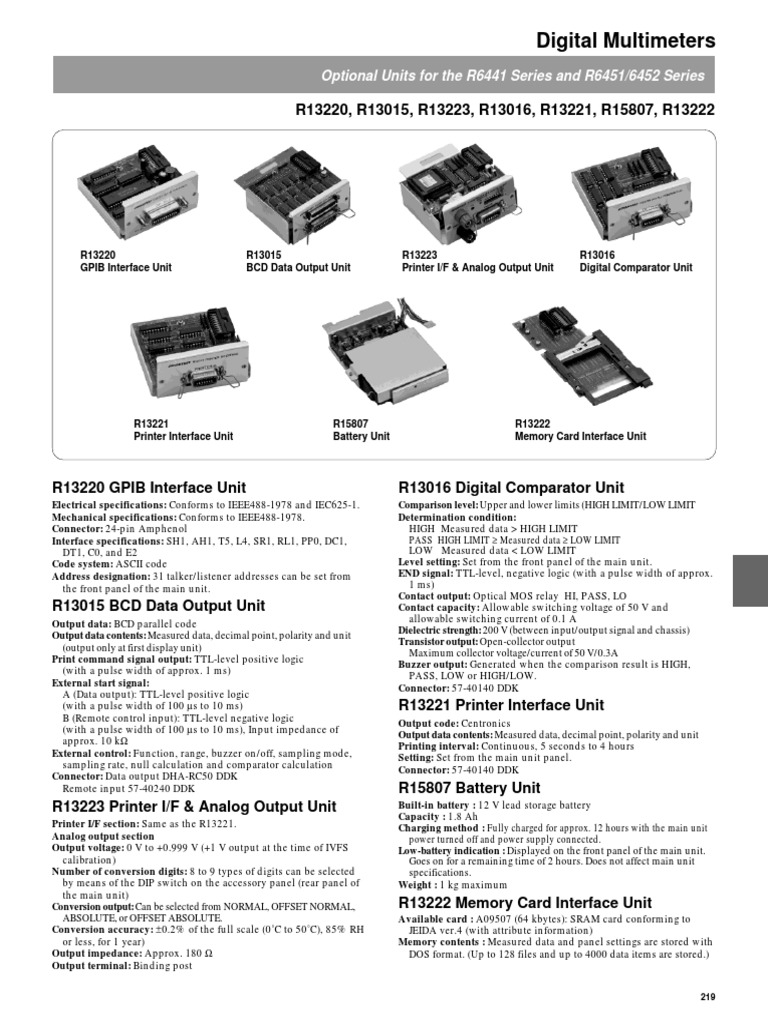 Digital Multimeter Accessory Overview | PDF | Thermocouple ...