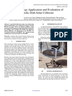 Thermal Energy Application and Evaluation of Parabolic Dish Solar Collector