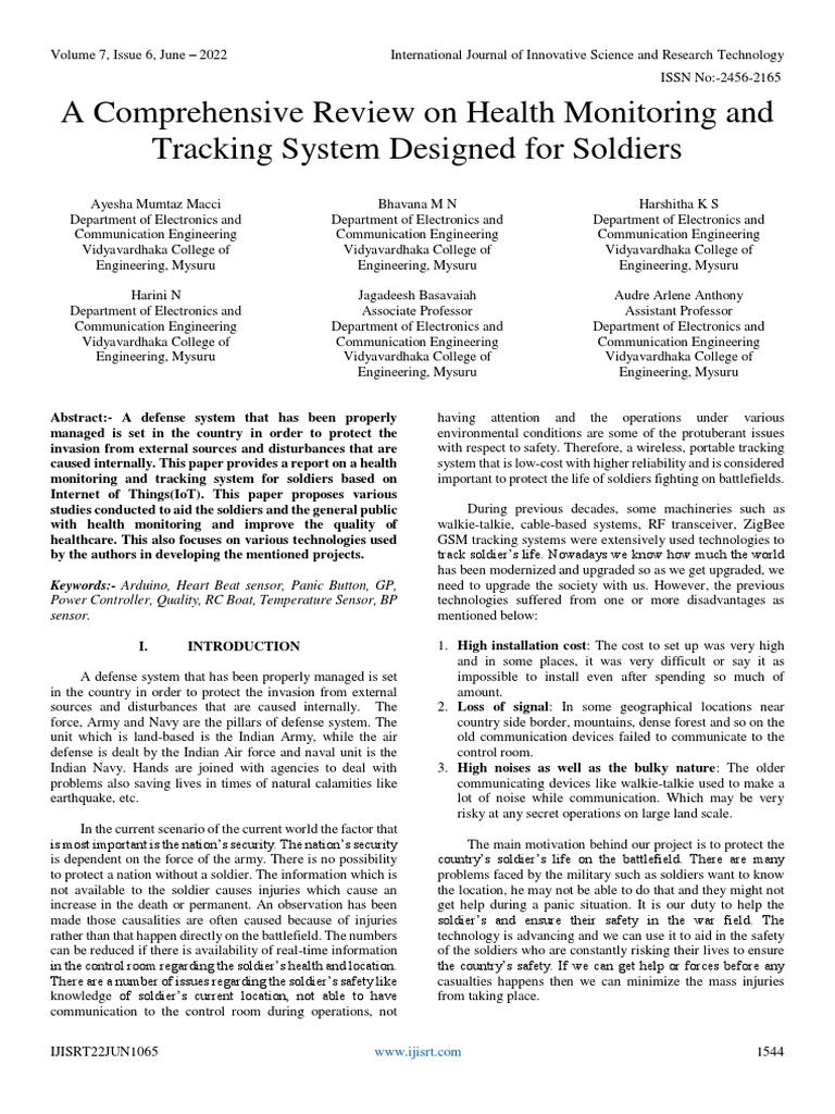 A Comprehensive Review On Health Monitoring and Tracking System ...
