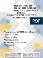 Guides On How To Accomplish The Offline /ONLINE 1600, 1601-EQ and 0619-E Forms, Using The Ebir Apps V7.7/ Alphalist V.7.0