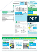 Recibo de gas natural con deuda anterior y consumo estimado