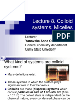Lecture 8. Colloid Systems. Micelles: Lecturer General Chemistry Department Sumy State University
