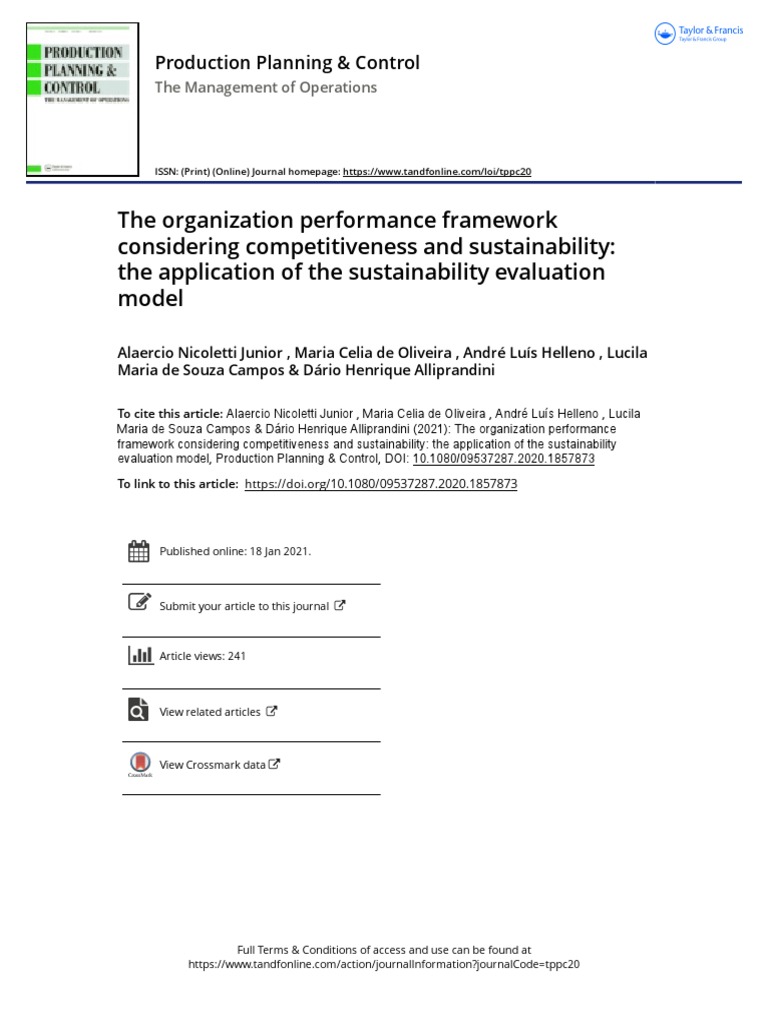 The Organization Performance Framework Considering Competitiveness and ...