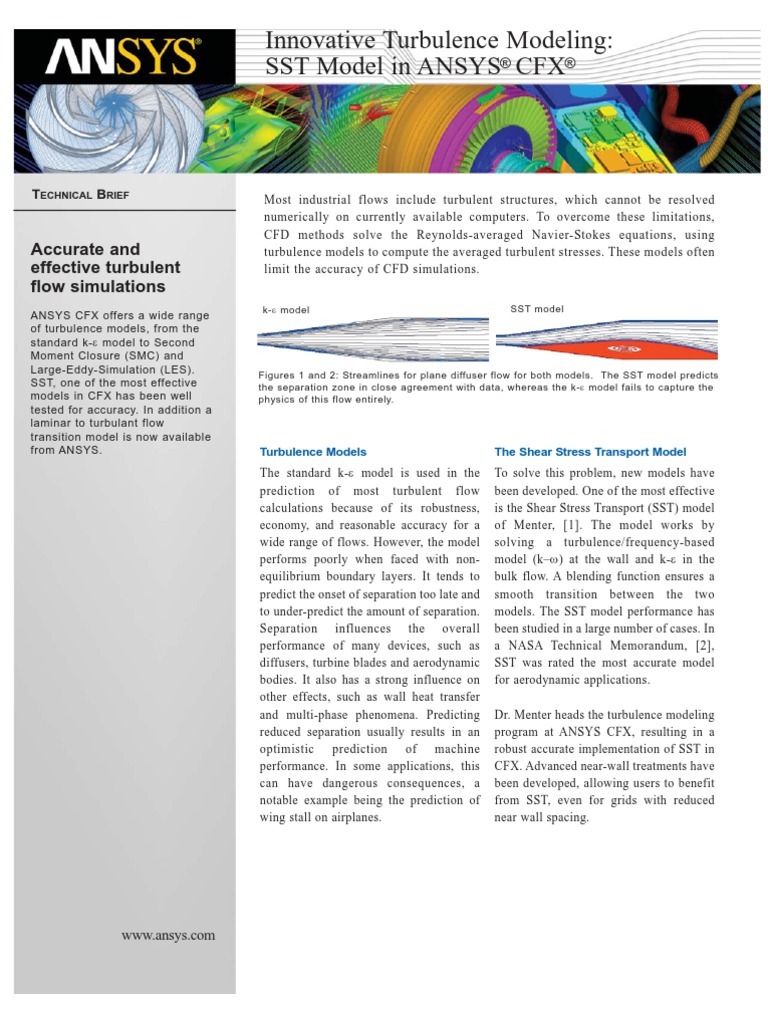 10.0 Innovative Turbulence Modeling - SST Model in ANSYS CFX | PDF ...