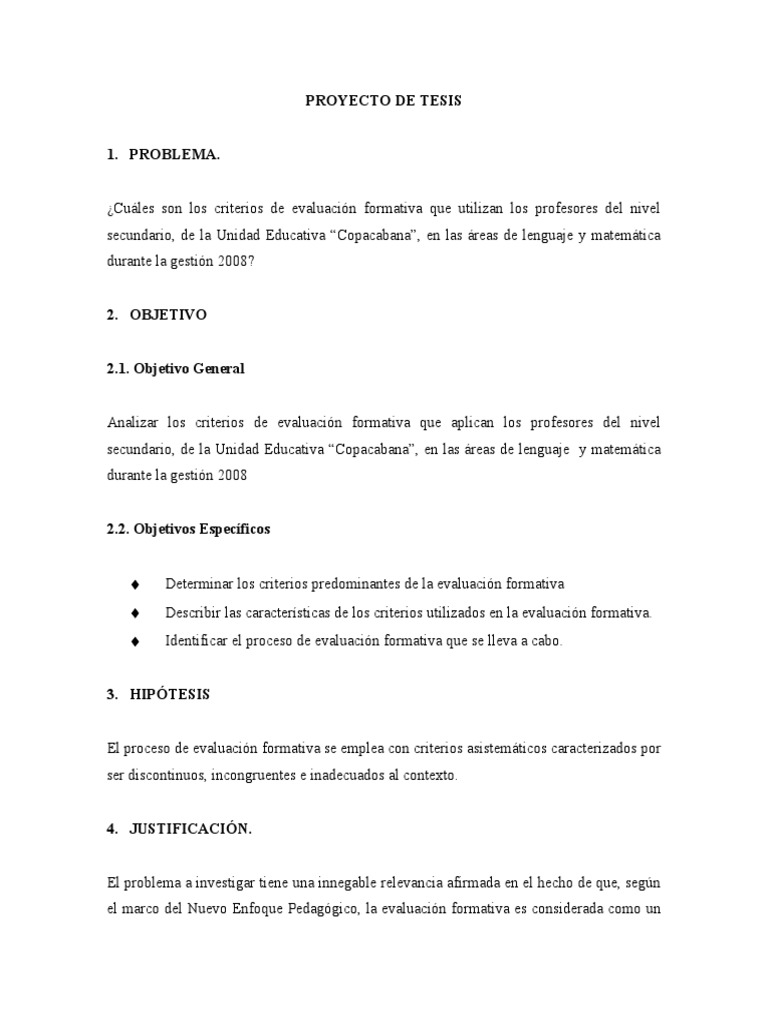 Proyecto De Tesis Pdf : Manual para la elaboración de las tesis y los ...