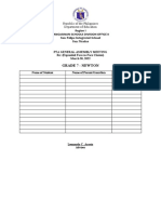PTA General Assembly Meeting Attendance Template