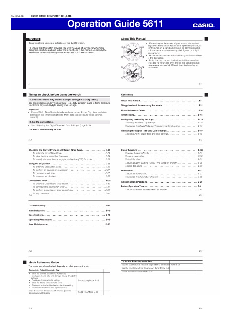 Manual Casio GShock GA21001A1ER (7 Páginas) Download Free PDF Daylight Saving Time