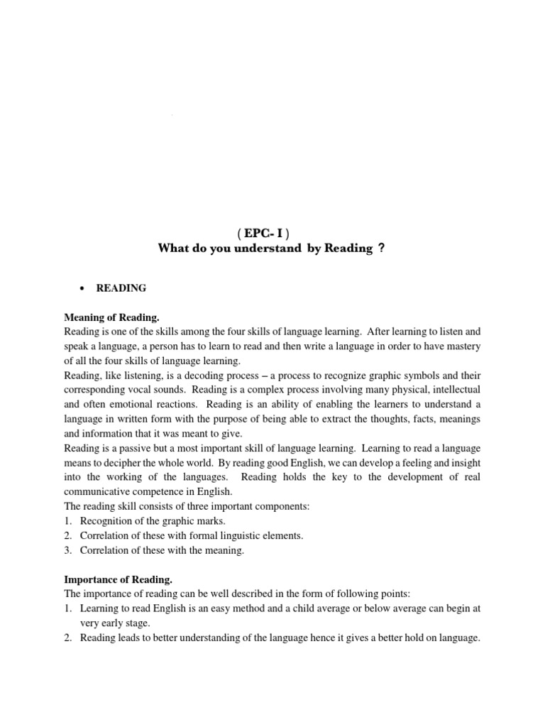 Understand Language Skills READING AND WRITING | PDF | Reading ...