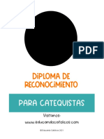 Reconocimiento diploma catequistas  caracteres