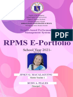 RPMS E-Portfolio for SY 2021-2022
