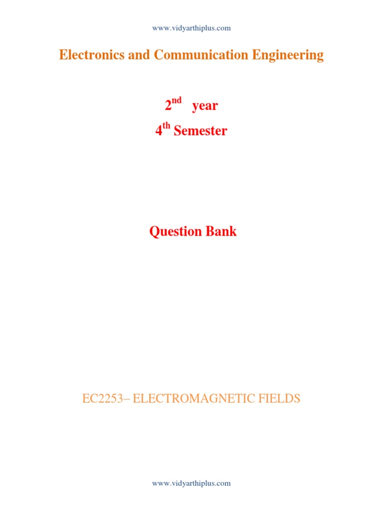 EMF Question Bank for Engineering Students | PDF | Magnetic Field ...
