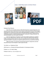 Field Observation Packet For Edu 203 Special Ed