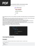 Accessing Class Member Example