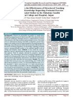 A Study To Assess The Effectiveness of Structured Teaching Programme On Knowledge Regarding Postnatal Exercise Among Postnatal Mother in The Mahatma Gandhi Medical College and Hospital, Jaipur