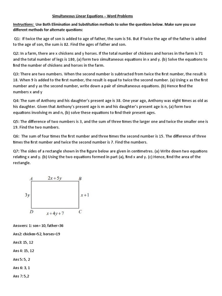 Simultaneous+Linear+Equations+worksheet PDF