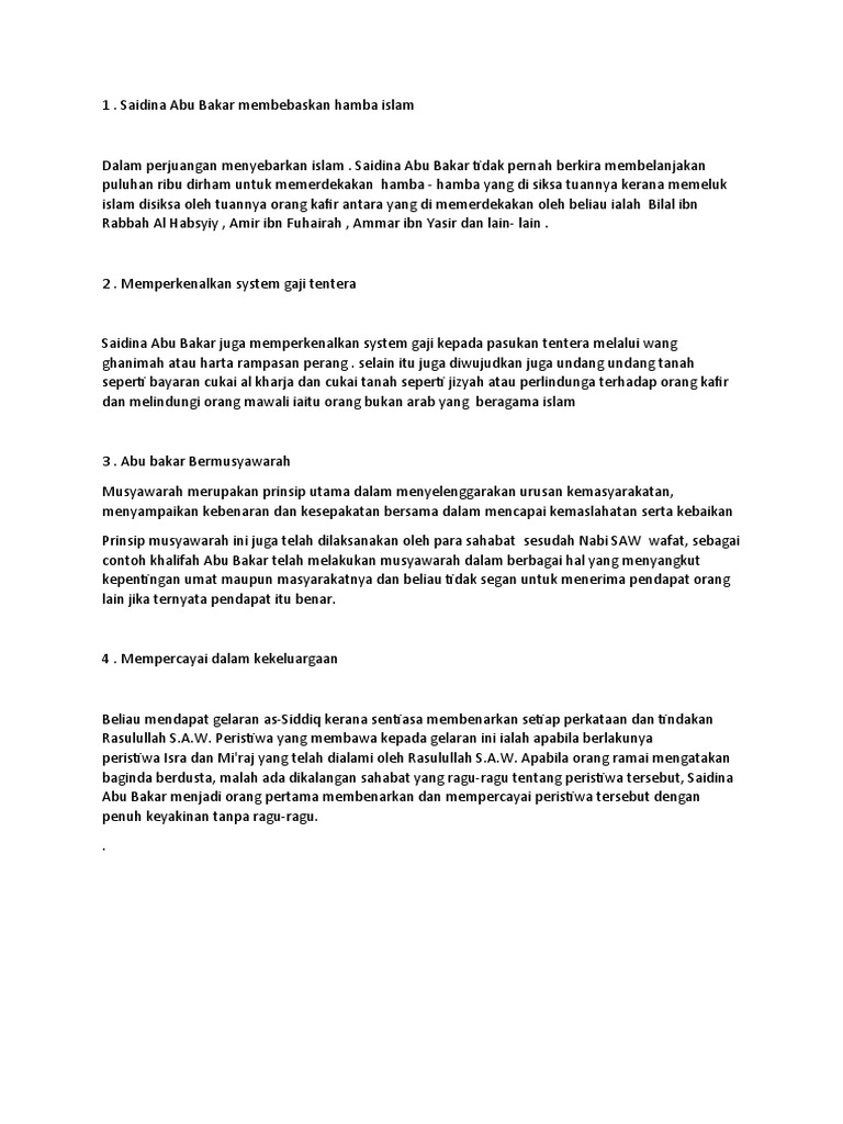 Kisah Saidina Abu Bakar PDF