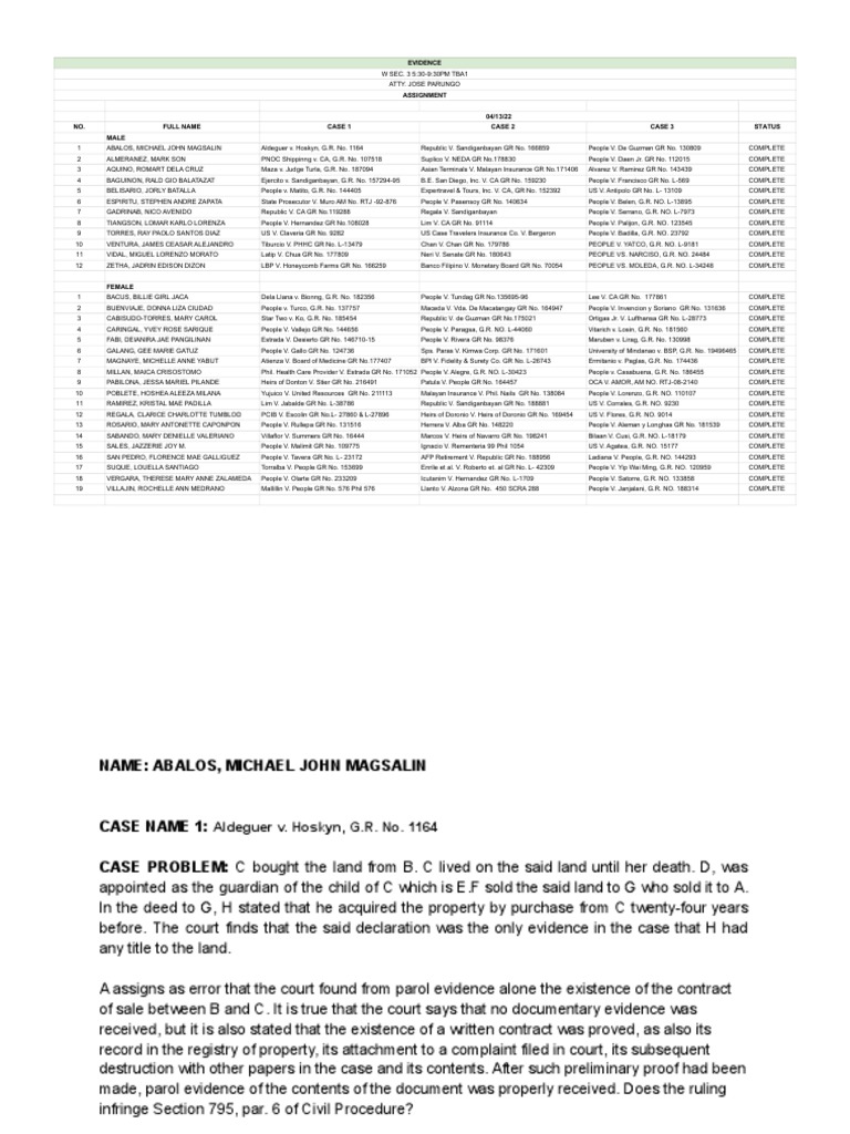 Law Student Case Study Summary | PDF | Witness | Conspiracy (Criminal)