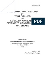 Proforma For Record of Test Values of Locally Available Pavement Construction Materials