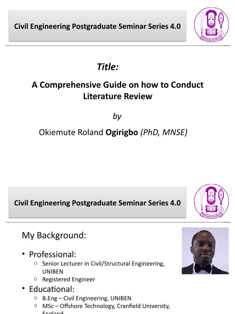 Title:: A Comprehensive Guide On How To Conduct Literature Review | PDF ...
