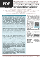 A Descriptive Study To Assess The Level of Knowledge and Attitude of Hypertensive Patients Regarding Lifestyle Modification in Hypertensive Clinic, Opd Kgmu, Lucknow, Uttar Pradesh