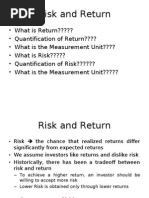 Risk and Diversification