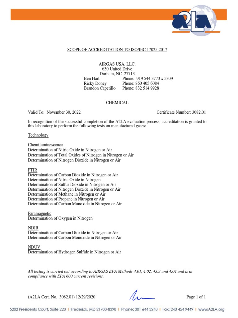 Airgas 308201 PDF Nitrogen Oxide