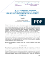 Pengaruh Analisis Sistem Informasi Akuntansi Penjualan, Penerimaan Kas, Dan Pengeluaran Kas Terhadap Pengendalian Internal