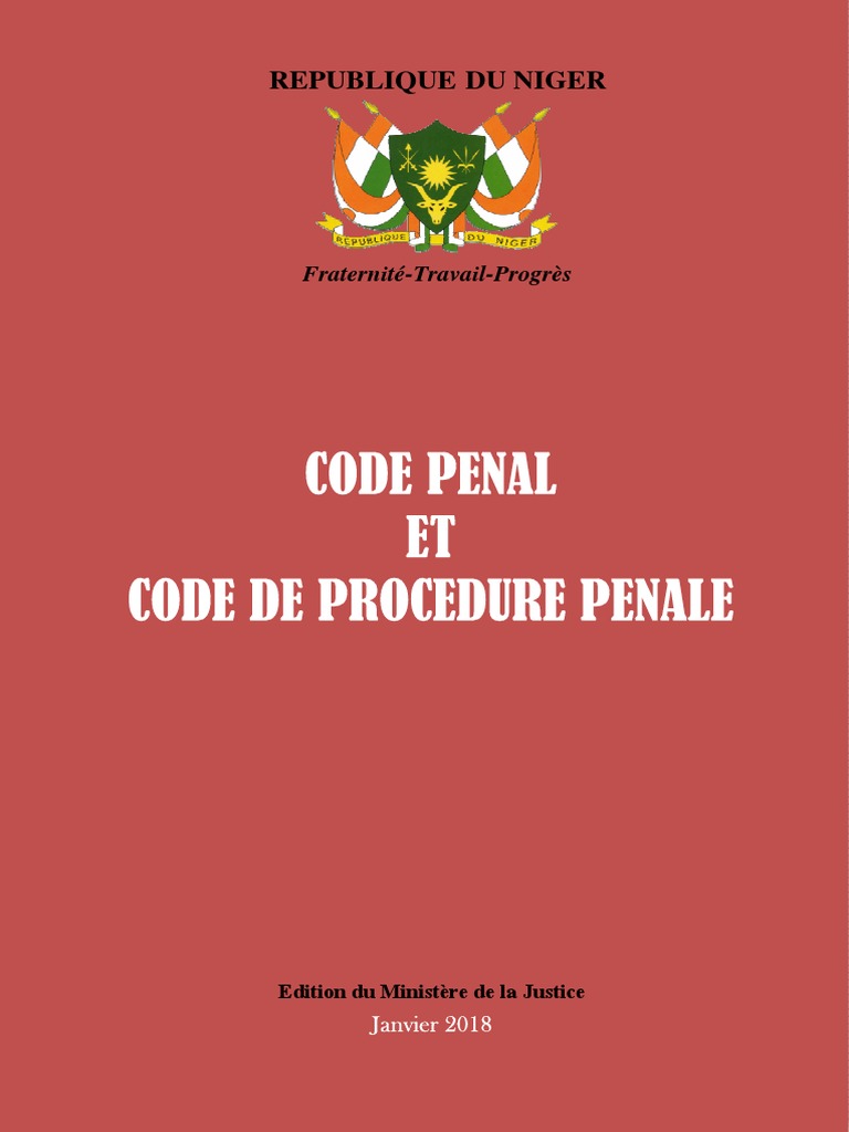 Code Pénal et Procédure Pénale du Niger | PDF | Crime et violence | Crimes